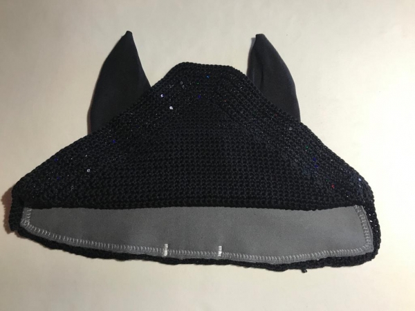 Fliegenhäubchen Pony mit Bionenfaser, schwarz